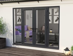 Climadoor Grey Out / White In Part Q Compliant UPVC French Doors