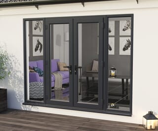 Climadoor Grey Out / White In Part Q Compliant UPVC French Doors