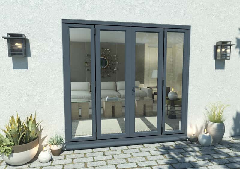 Anthracite Grey Aluminium French Doors, French Patio Door With Sidelights