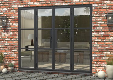 Climadoor Grey Heritage Style Aluminium French Doors