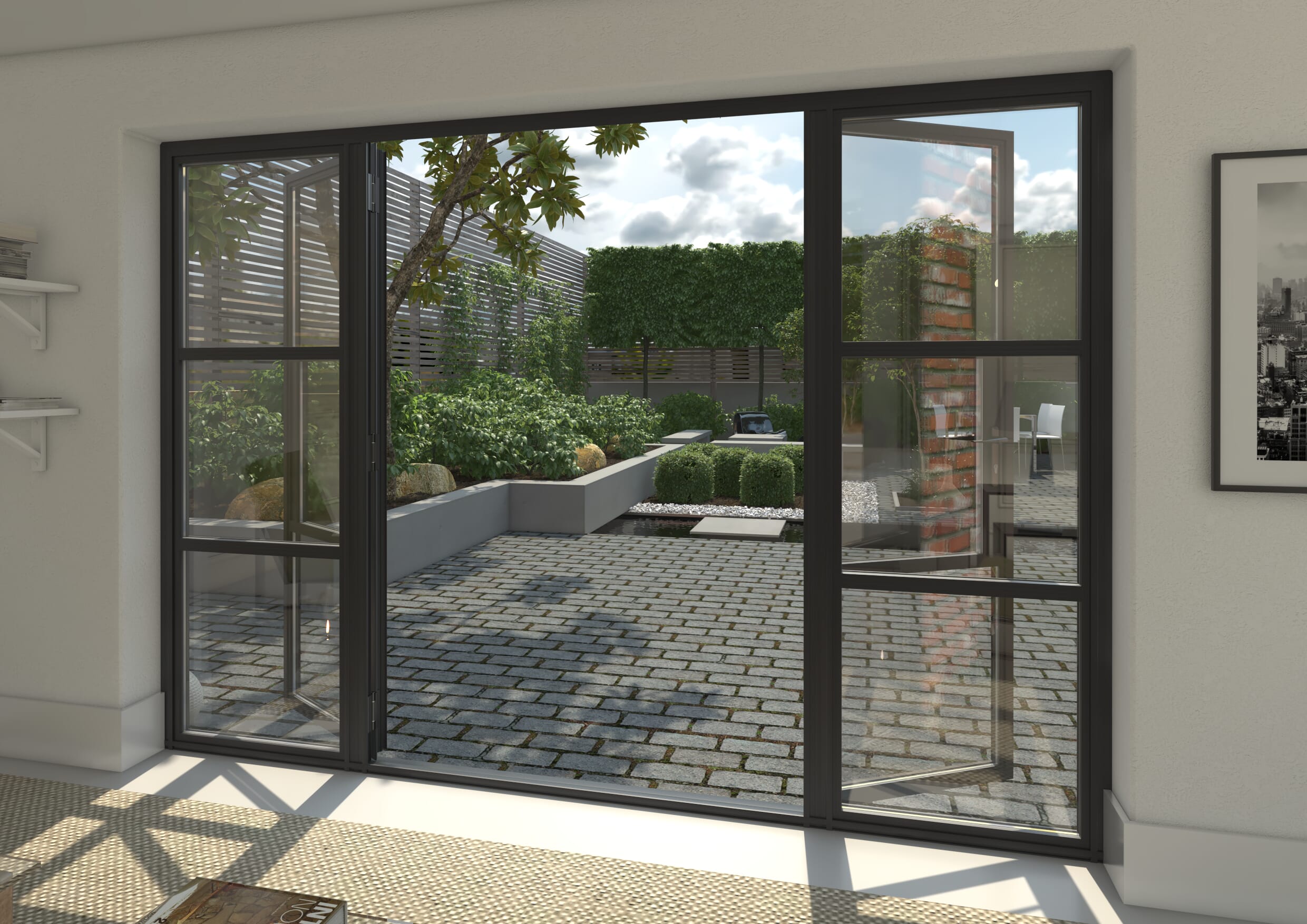 3000mm Grey Heritage Aluminium French Doors