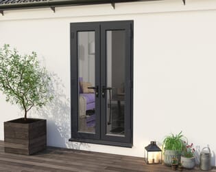 1200mm Part Q Anthracite Grey UPVC French Doors