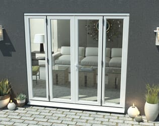 2400mm Part Q Compliant White Aluminium French Doors (1200mm Doors + 2 x 600mm Sidelights)