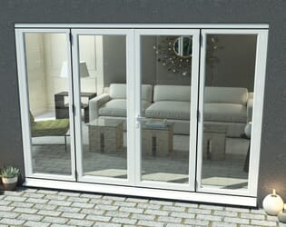 2700mm Part Q Compliant White Aluminium French Doors (1500mm Doors + 2 x 600mm Sidelights)