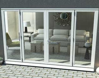 3000mm Part Q Compliant White Aluminium French Doors (1800mm Doors + 2 x 600mm Sidelights)