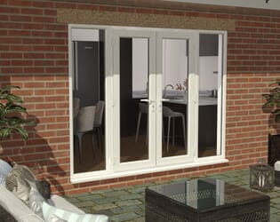 2700mm Part Q White UPVC French Doors (1500mm Doors + 2 x 600mm Sidelights)