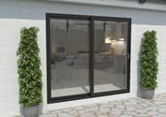 Climadoor 2100mm Black Aluminium Sliding Doors RH Sliding LH Fixed 