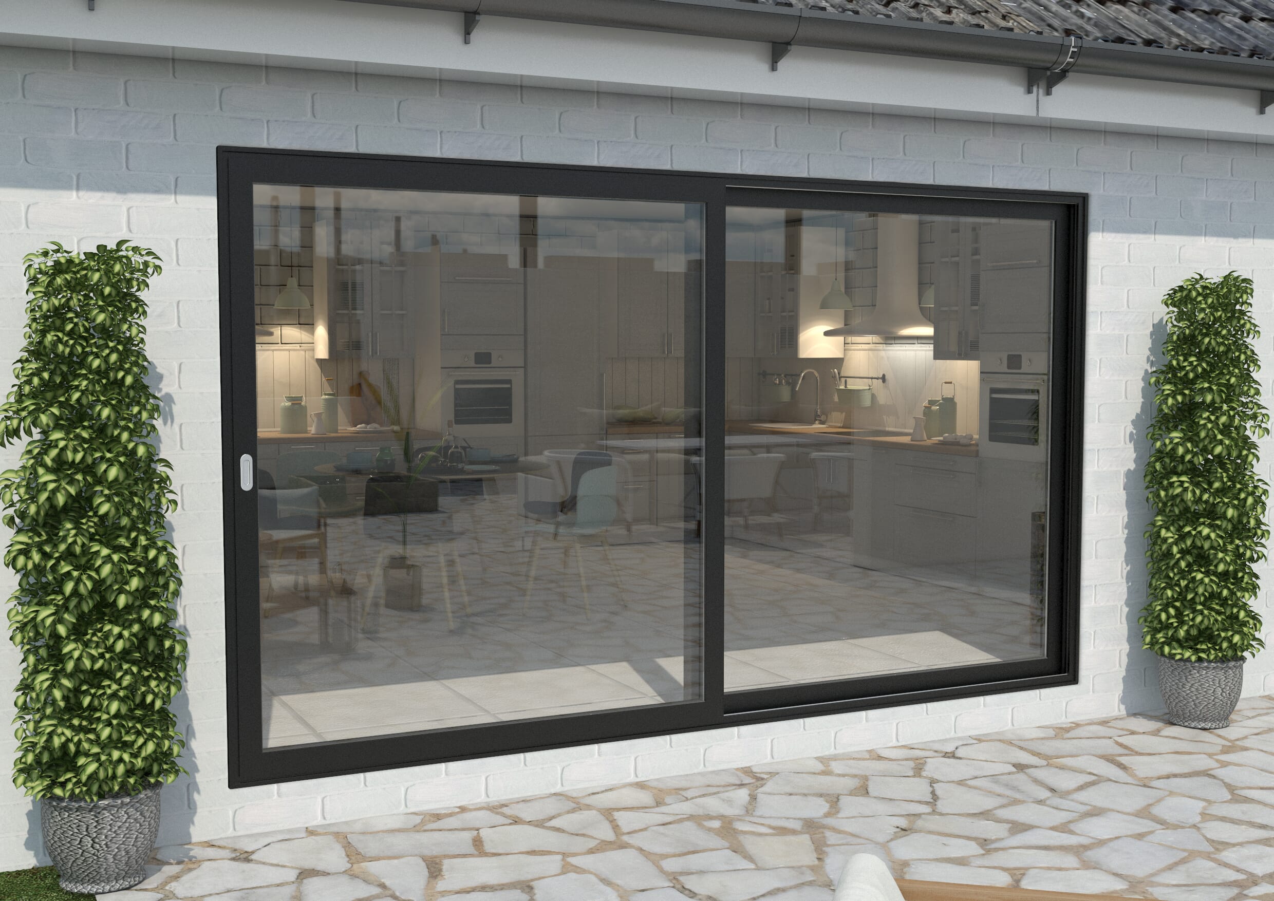 black sliding interior doors