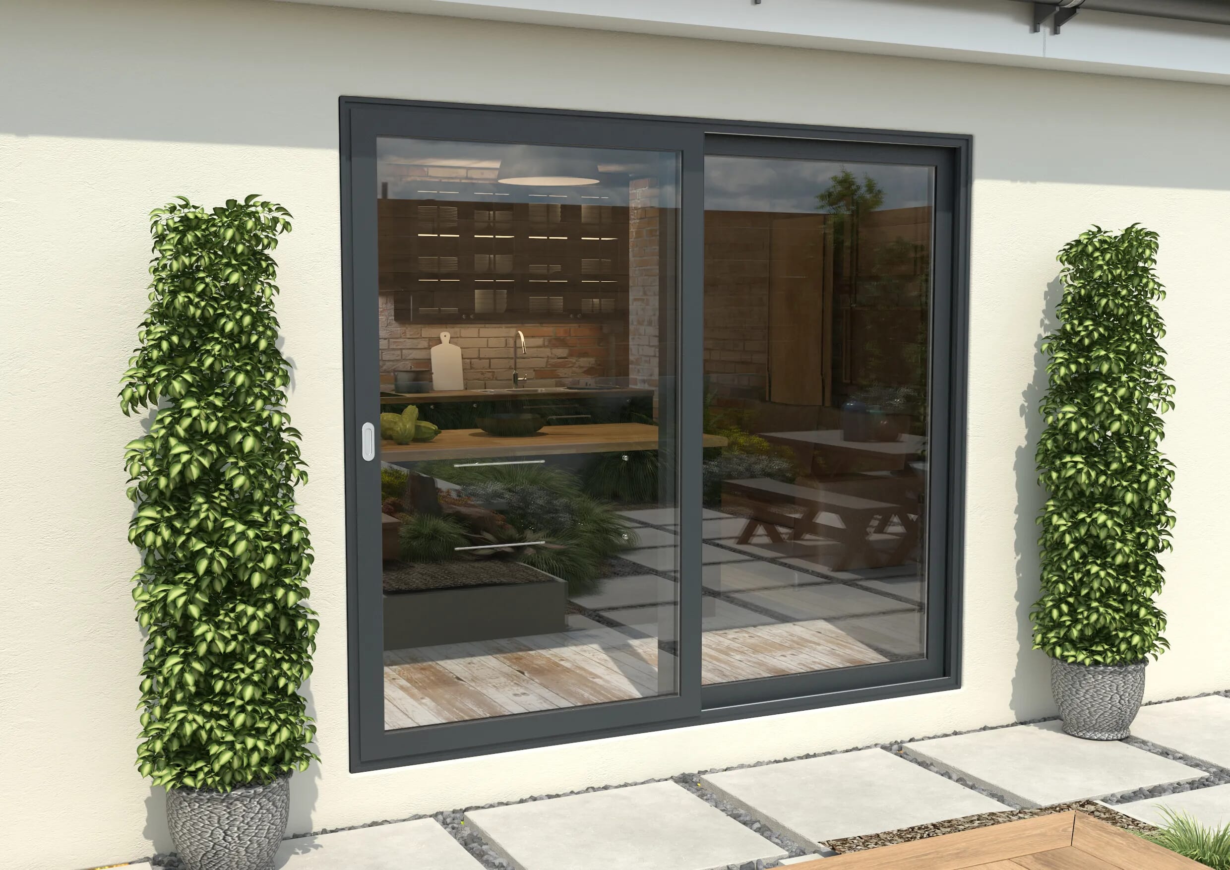 Climadoor Grey Aluminium Sliding Doors Aluminium Sliding Door