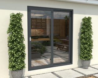 1800mm Anthracite Grey Aluminium Sliding Doors LH Sliding / RH Fixed