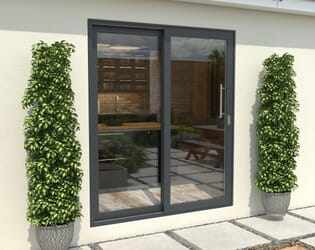 Part Q 1800mm Anthracite Grey Aluminium Sliding Doors RH Sliding / LH Fixed