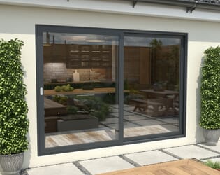 Part Q 3000mm Anthracite Grey Aluminium Sliding Doors LH Sliding / RH Fixed