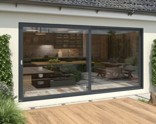 Part Q 4200mm Anthracite Grey Aluminium Sliding Doors LH Sliding / RH Fixed