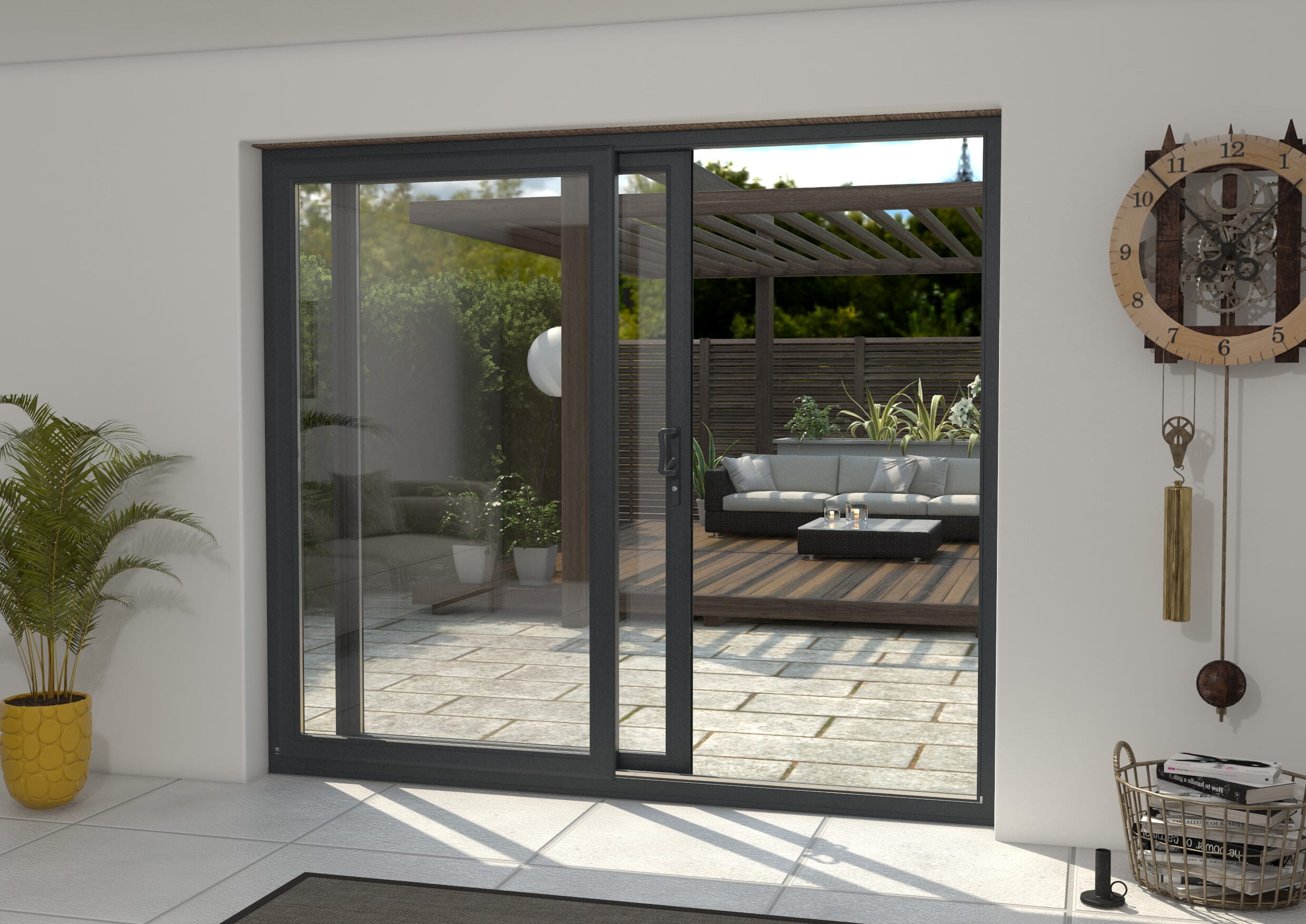 Part Q 2100mm Upvc Anthracite Grey Sliding Doors Lh Sliding Rh Fixed Upvc Sliding Door 5105