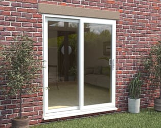 Part Q 1800mm UPVC White Sliding Doors RH Sliding / LH Fixed