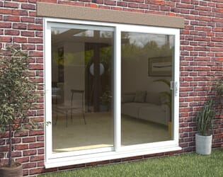 Part Q 2100mm UPVC White Sliding Doors RH Sliding / LH Fixed