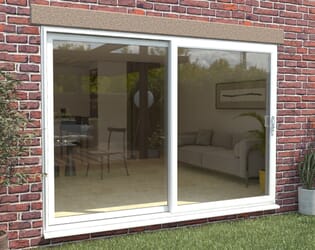 Part Q 3000mm UPVC White Sliding Doors RH Sliding / LH Fixed