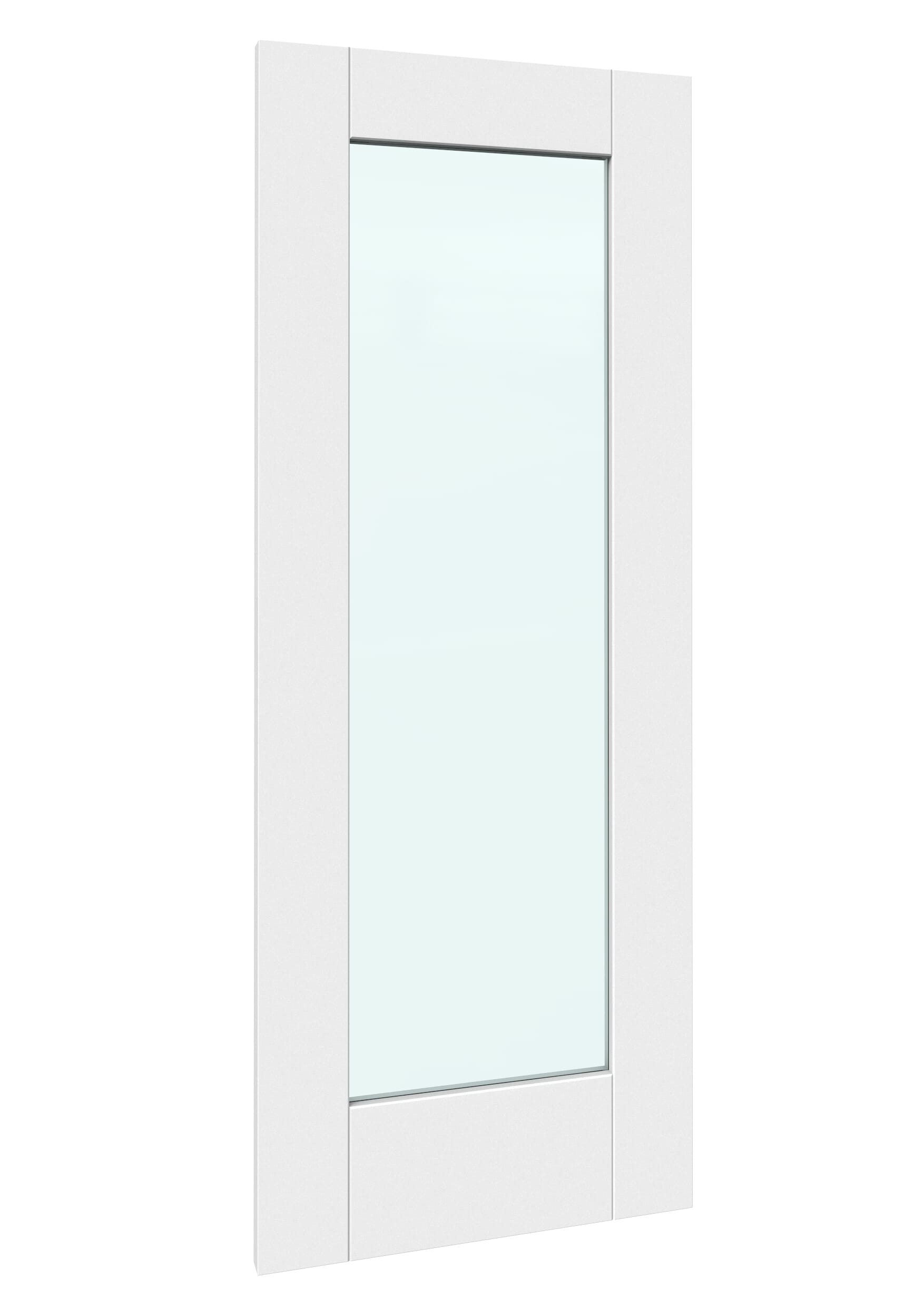 726x2040x44mm Glazed White P10 Fire Door - Clear Glass
