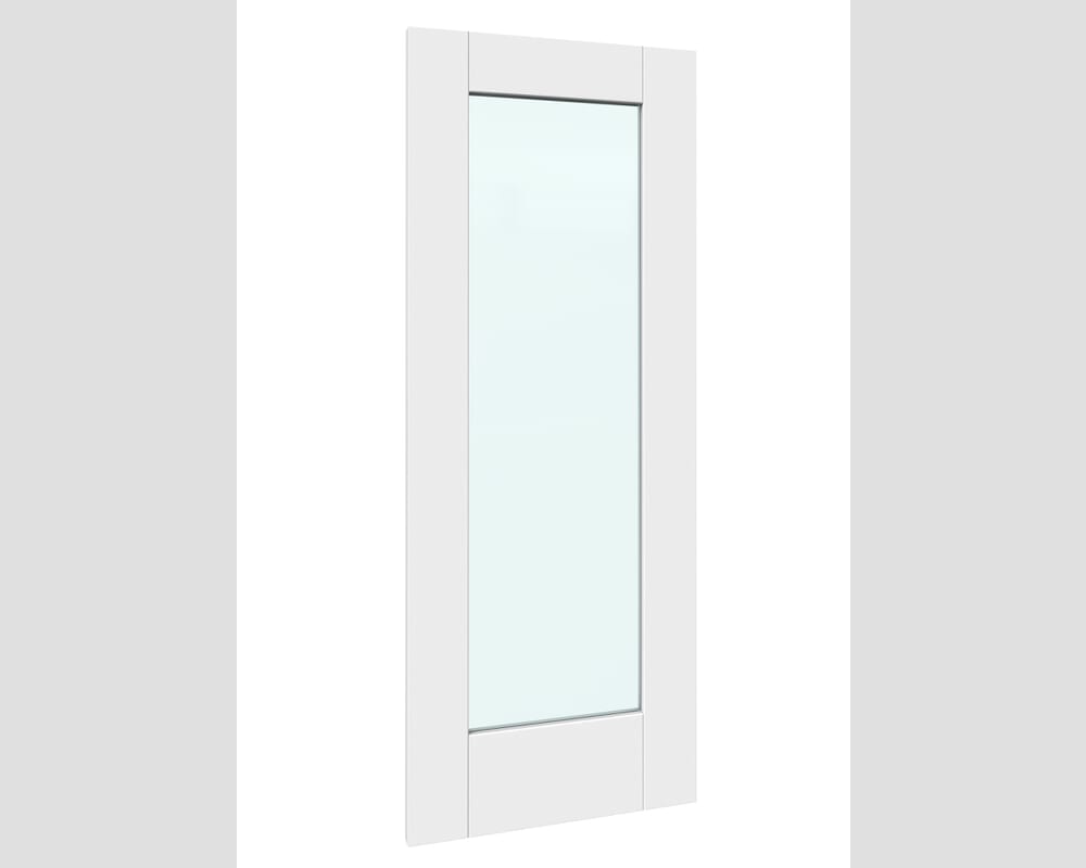 686x1981x44mm (27") Glazed White P10 Fire Door - Clear Glass