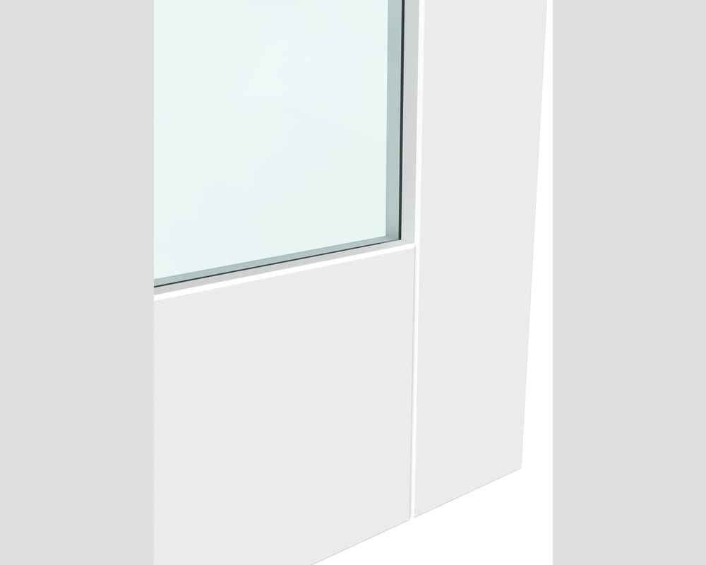 686x1981x44mm (27") Glazed White P10 Fire Door - Clear Glass