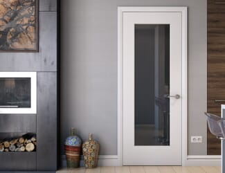 Glazed White P10 - Clear Glass Fire Door