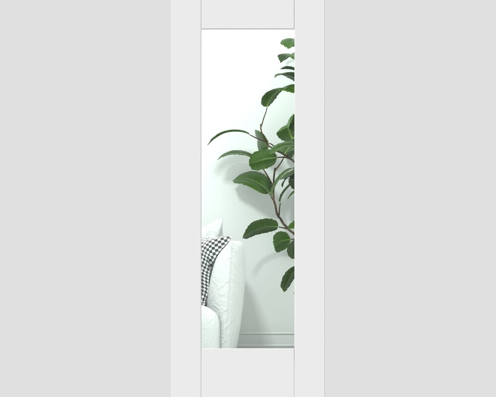 686x1981x44mm (27") Glazed White P10 Fire Door - Clear Glass