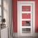 White Primed Shaker 4 Lite Clear Glazed Fire Door