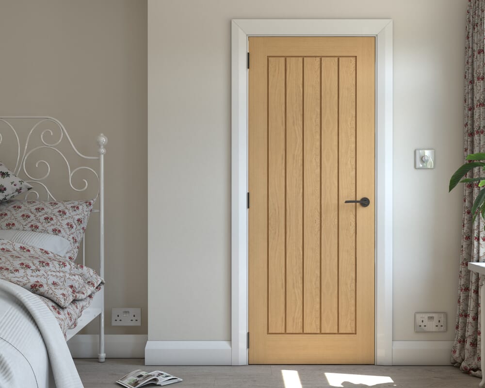 686x1981x35mm (27") Mexicano Oak Prefinished 35mm Fire Door