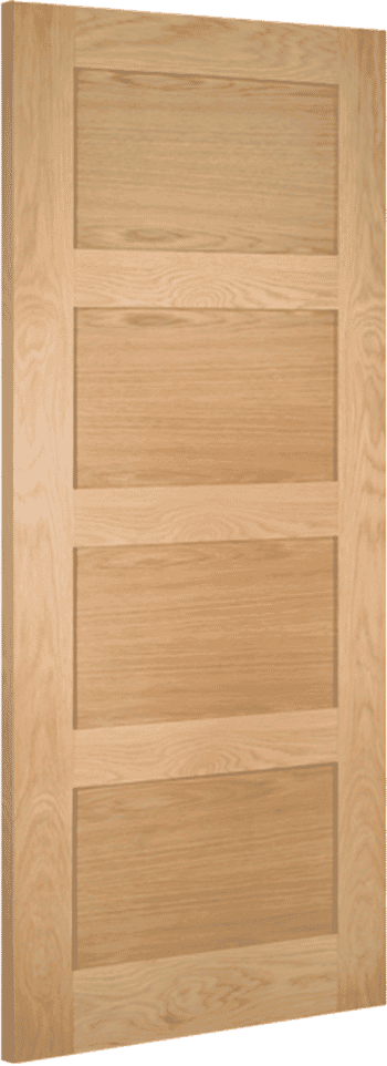 762x1981x44mm (30") Coventry Shaker 4 Panel Oak - Pre-Finished Fire Door