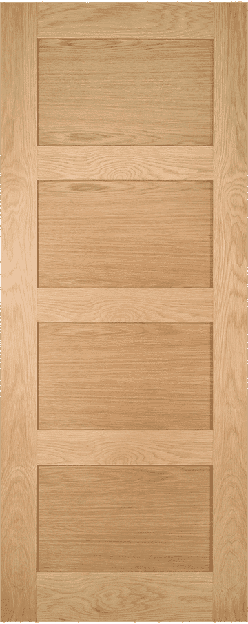 Coventry Shaker 4 Panel Oak - Pre-Finished Fire Door