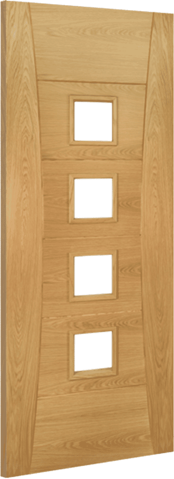 686x1981x44mm (27") Pamplona Oak glazed - Pre-Finished Fire Door