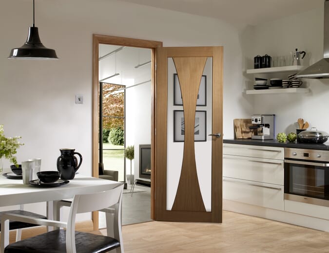 1981 x 762 x 44mm (30") Verona Oak Glazed  FD30 Fire Door