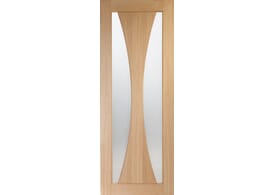 762x1981x44mm (30") Verona Oak - Clear Glass Fire Door