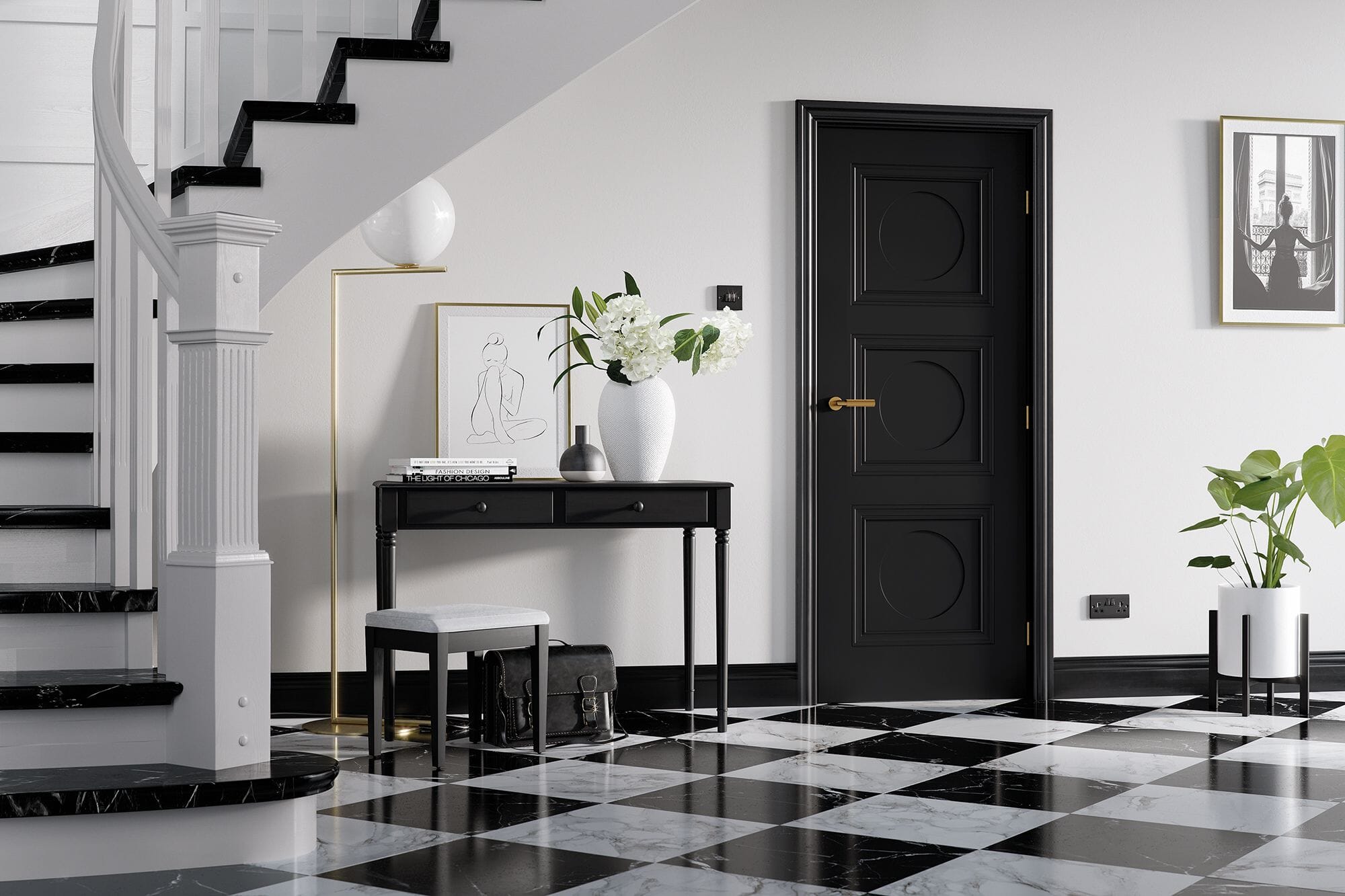 Antwerp Black Fire Door