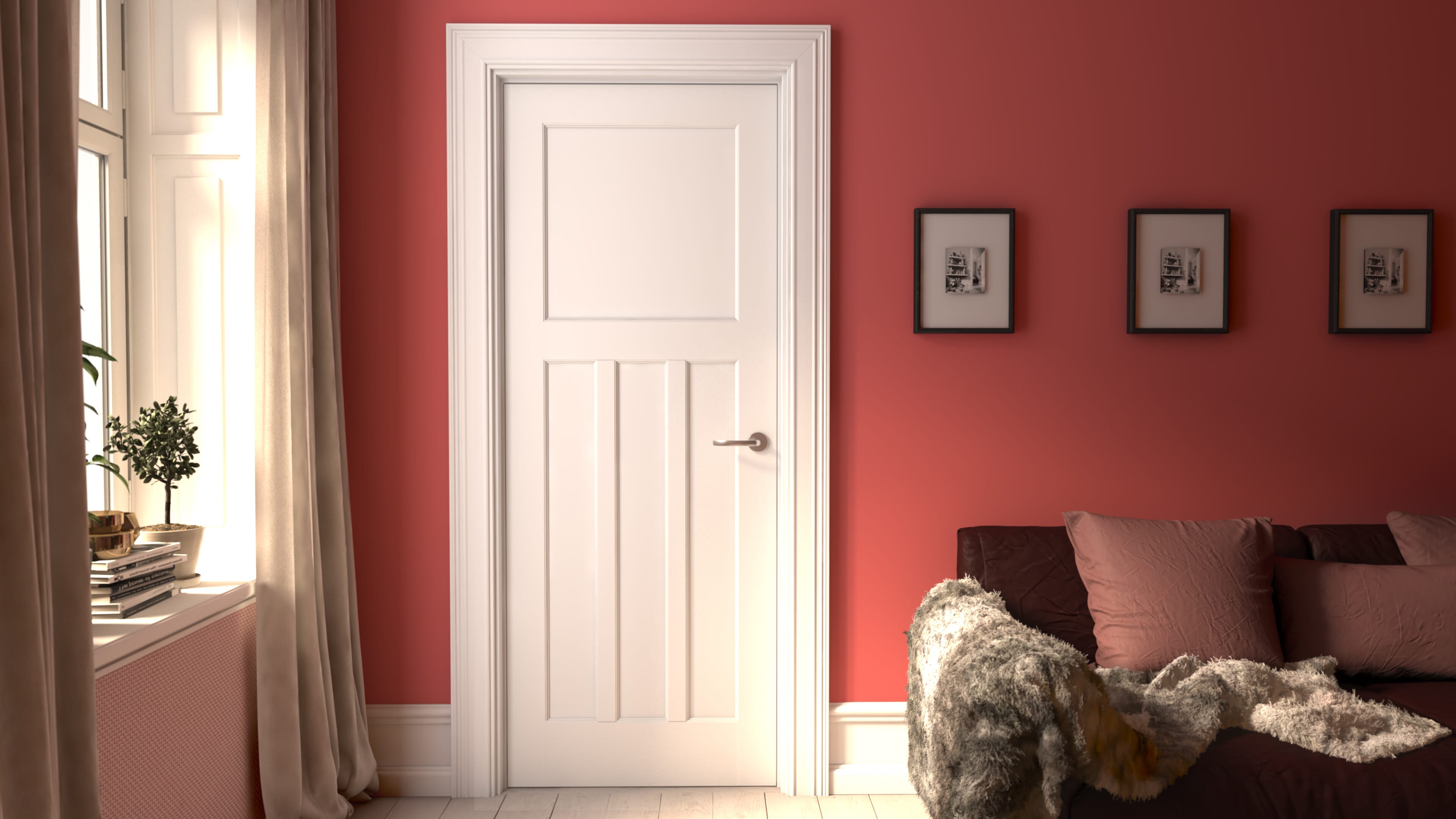 762x1981x44mm (30") DX30s Style Solid White Primed Fire Door FD30