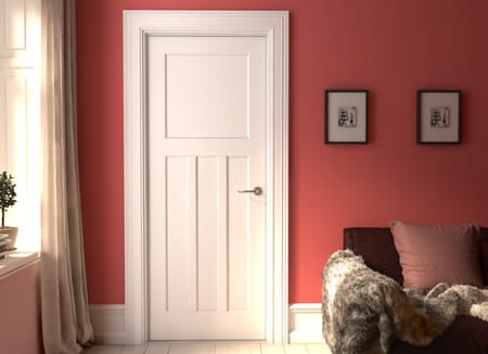DX 30s Style Solid White Fire Door