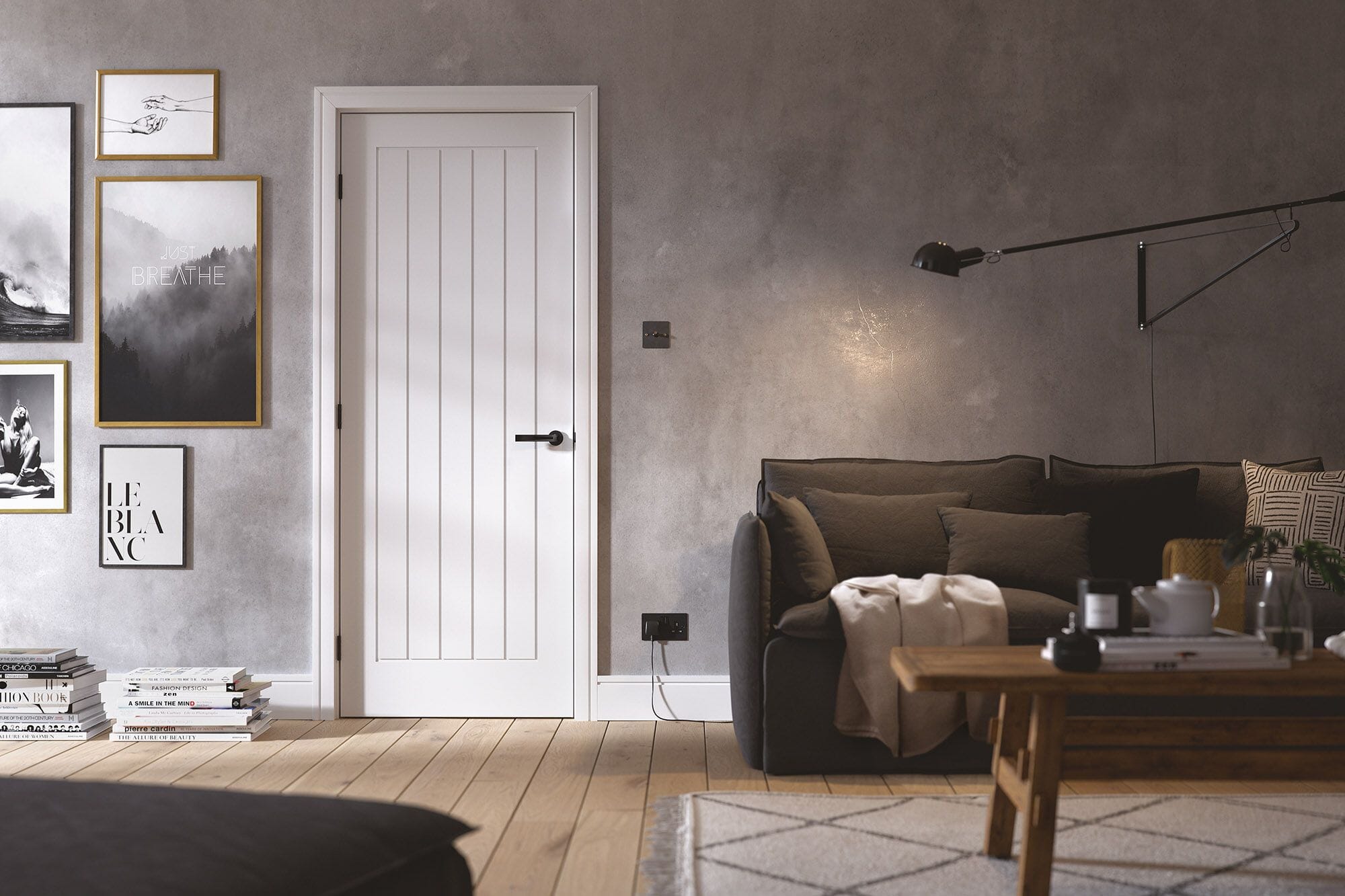 526x2040x44mm Mexicano White Fire Door by LPD
