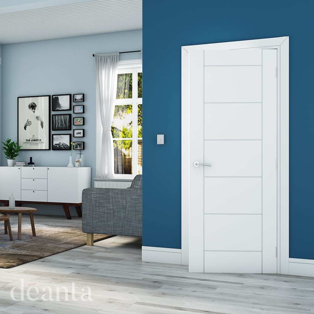 726x2040x54mm Seville White Fire Door