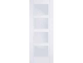 Vancouver White 4 Light - Clear Glass Fire Door