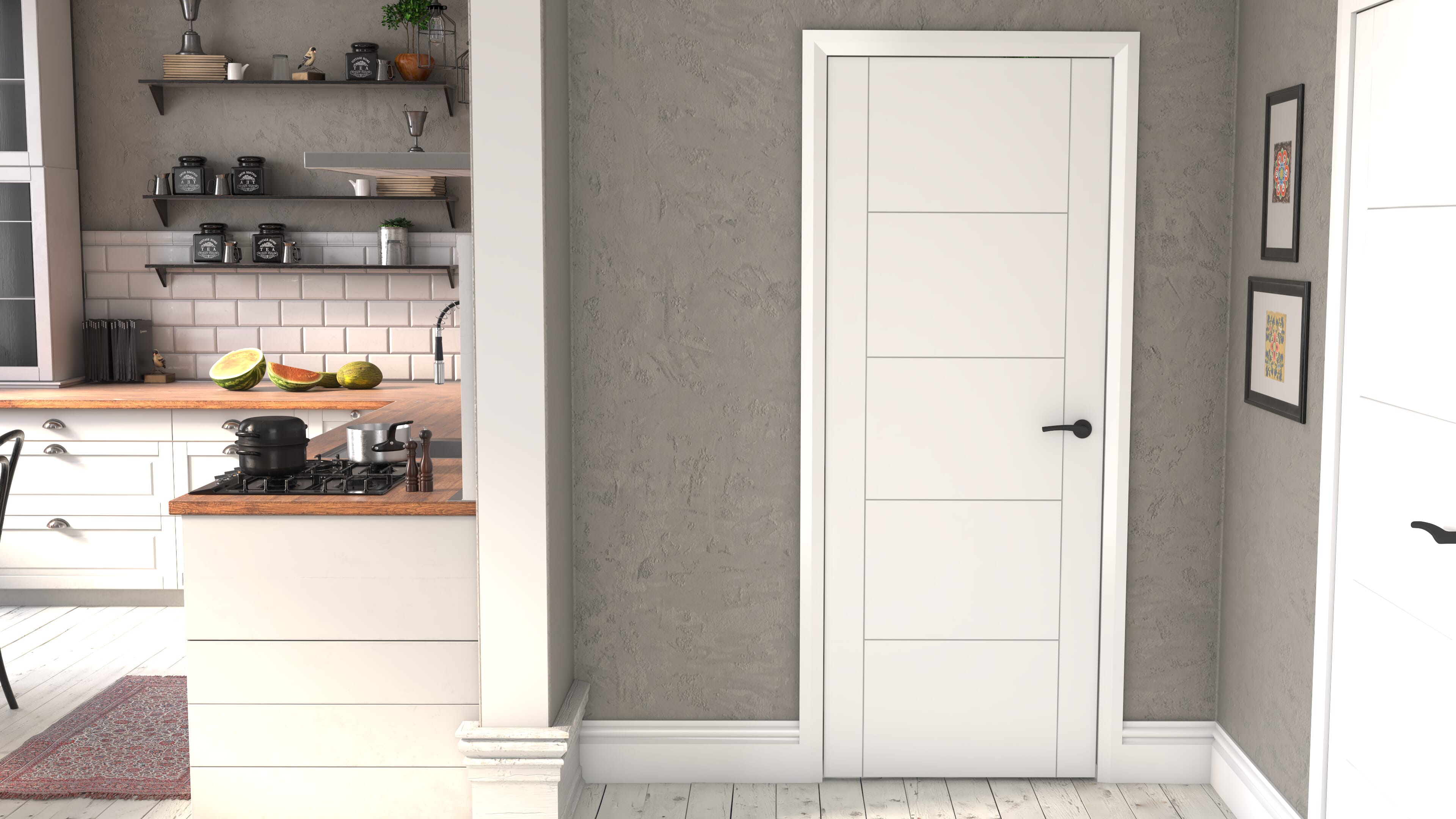 762x1981x44mm (30") Iseo White - Prefinished Fire Door