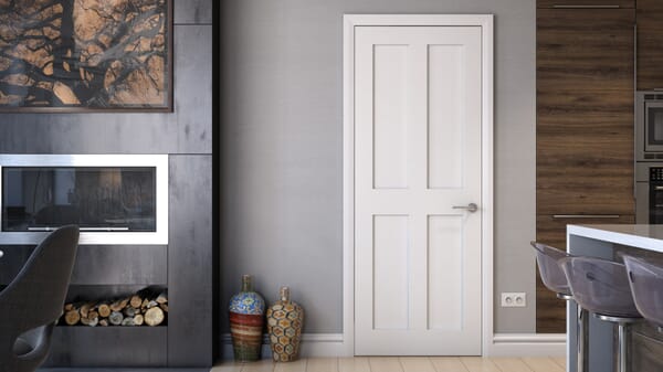 826 x 2040 x 44mm White Victorian 4 Panel Shaker Fire Door