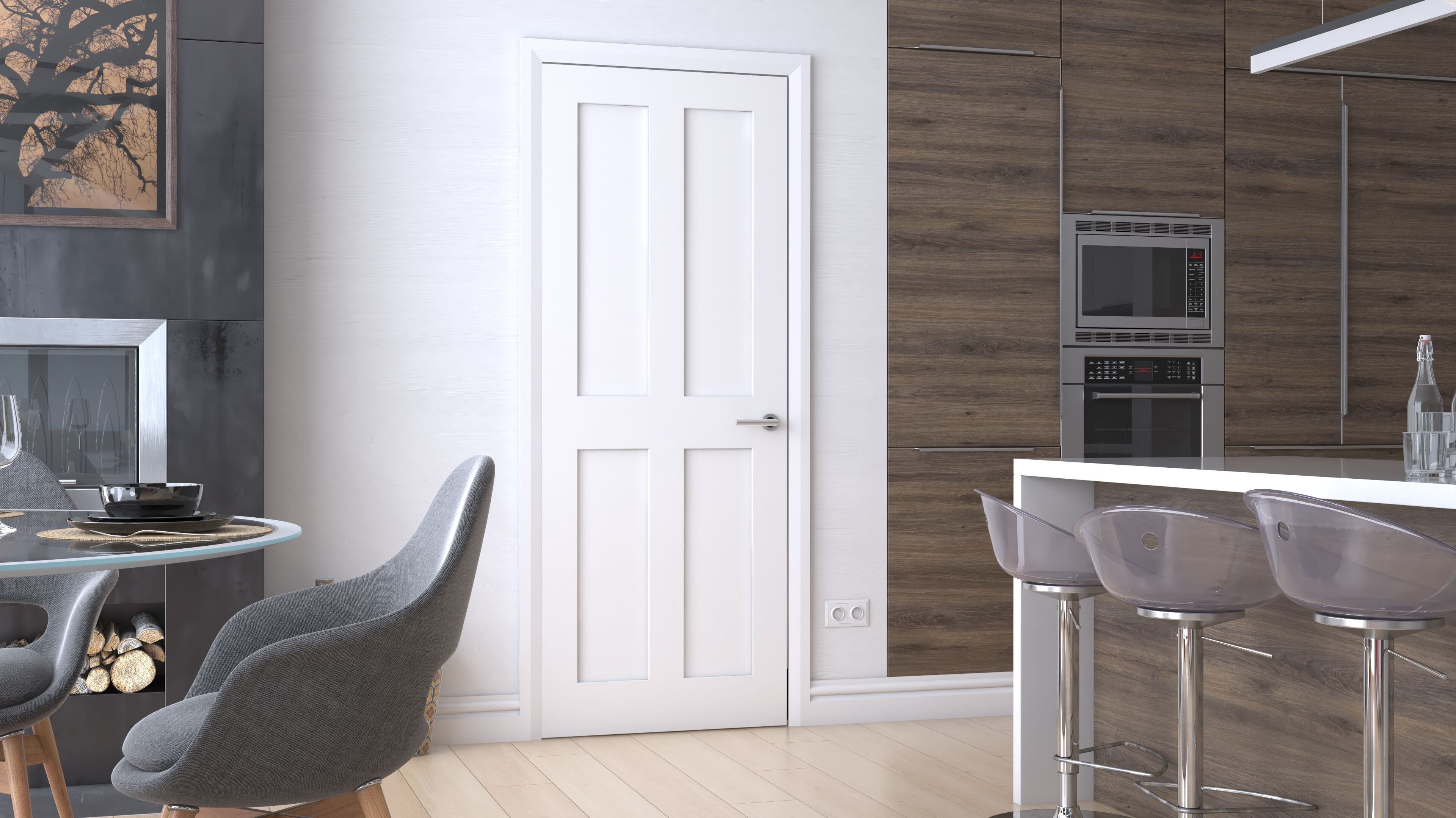 White Victorian 4 Panel Shaker Fire Door