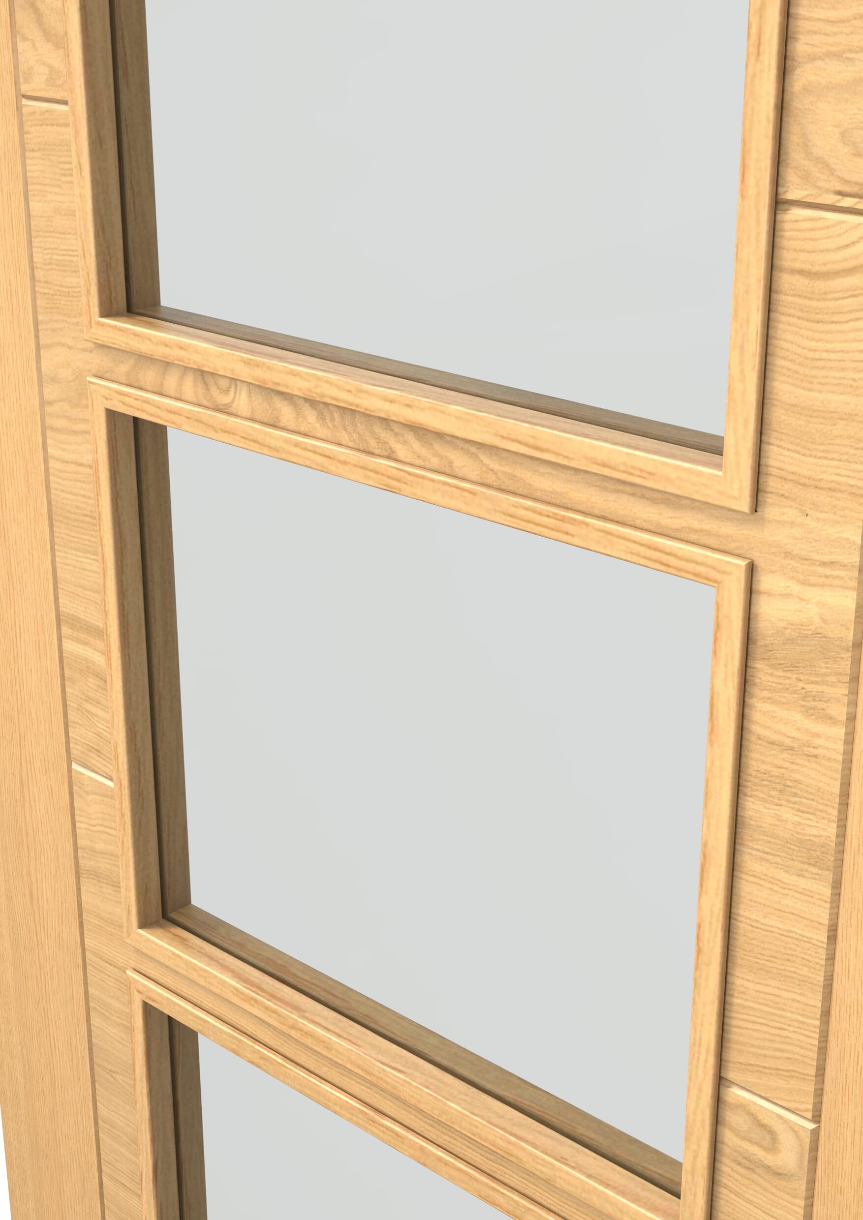 726 x 2040 x 44mm ISEO Oak 4 Light Clear Glass Fire Door at Vivid Doors