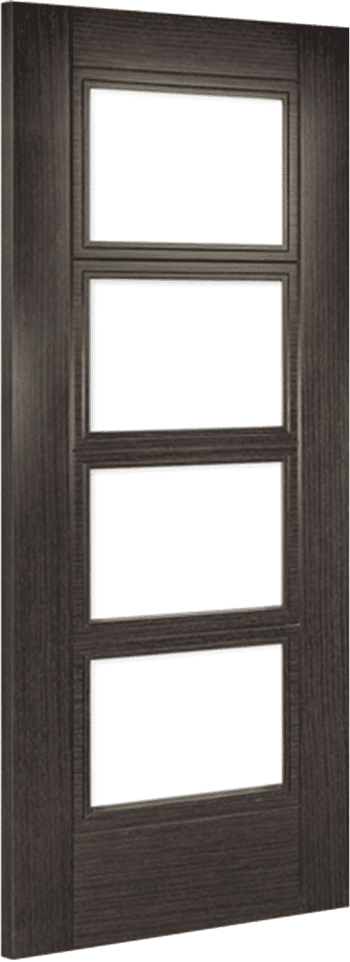 838x1981x44mm (33") Montreal Dark Grey Ash Glazed - Pre-Finished Fire Door