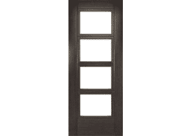 686x1981x44mm (27") Montreal Dark Grey Ash Glazed - Pre-Finished Fire Door