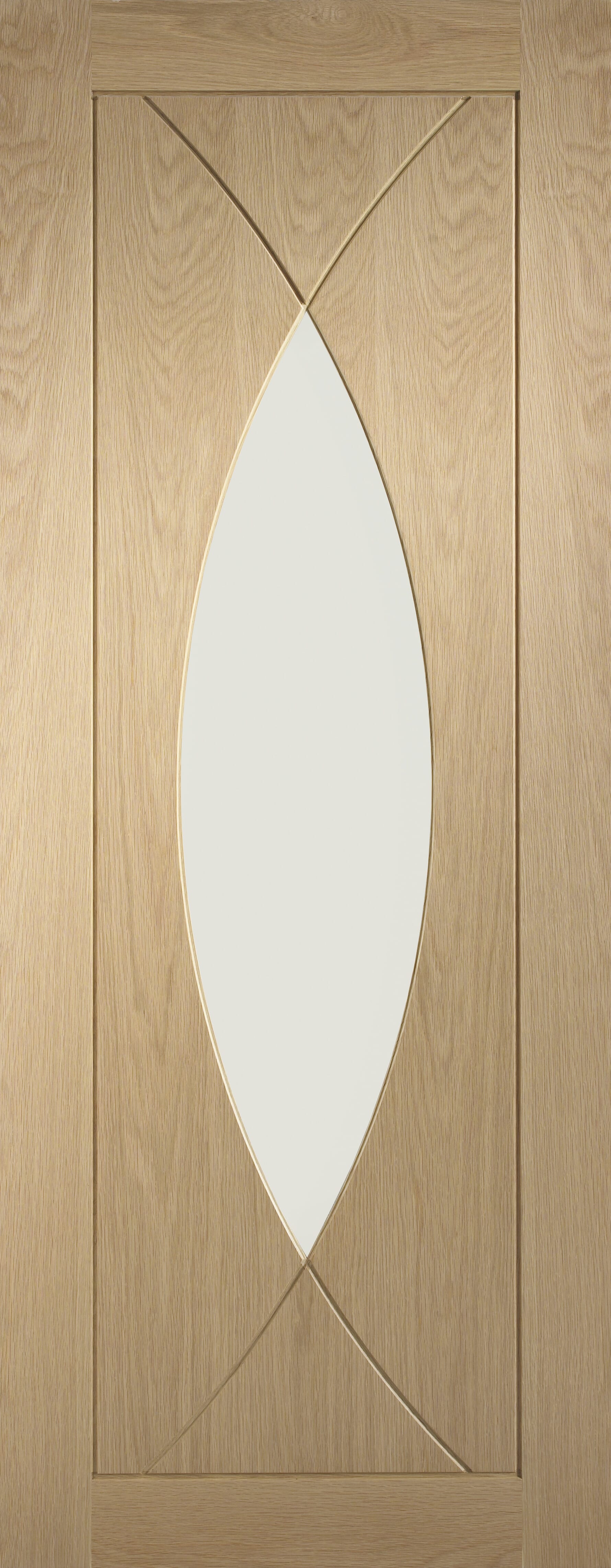 Pesaro Oak Clear Glass Fire Door at Vivid Doors