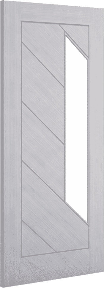 838x1981x44mm (33") Torino Light Grey Ash Glazed - Pre-Finished Fire Door