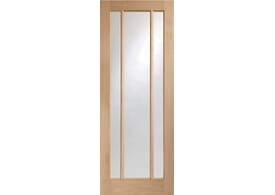 762x1981x44mm (30") Worcester Oak 3 Light - Clear Glass Fire Door