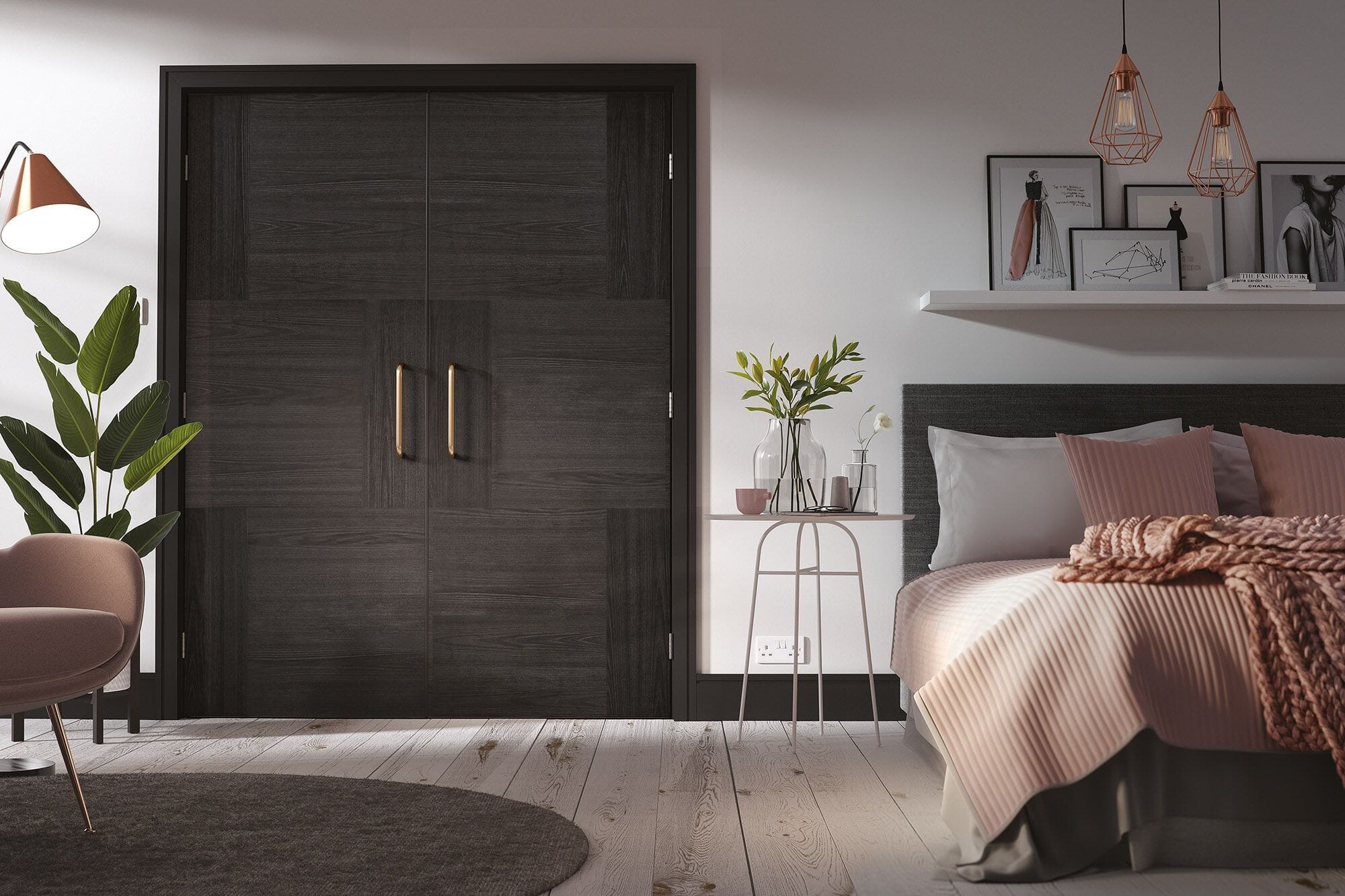 Black - Seis Style Prefinished Fire Door
