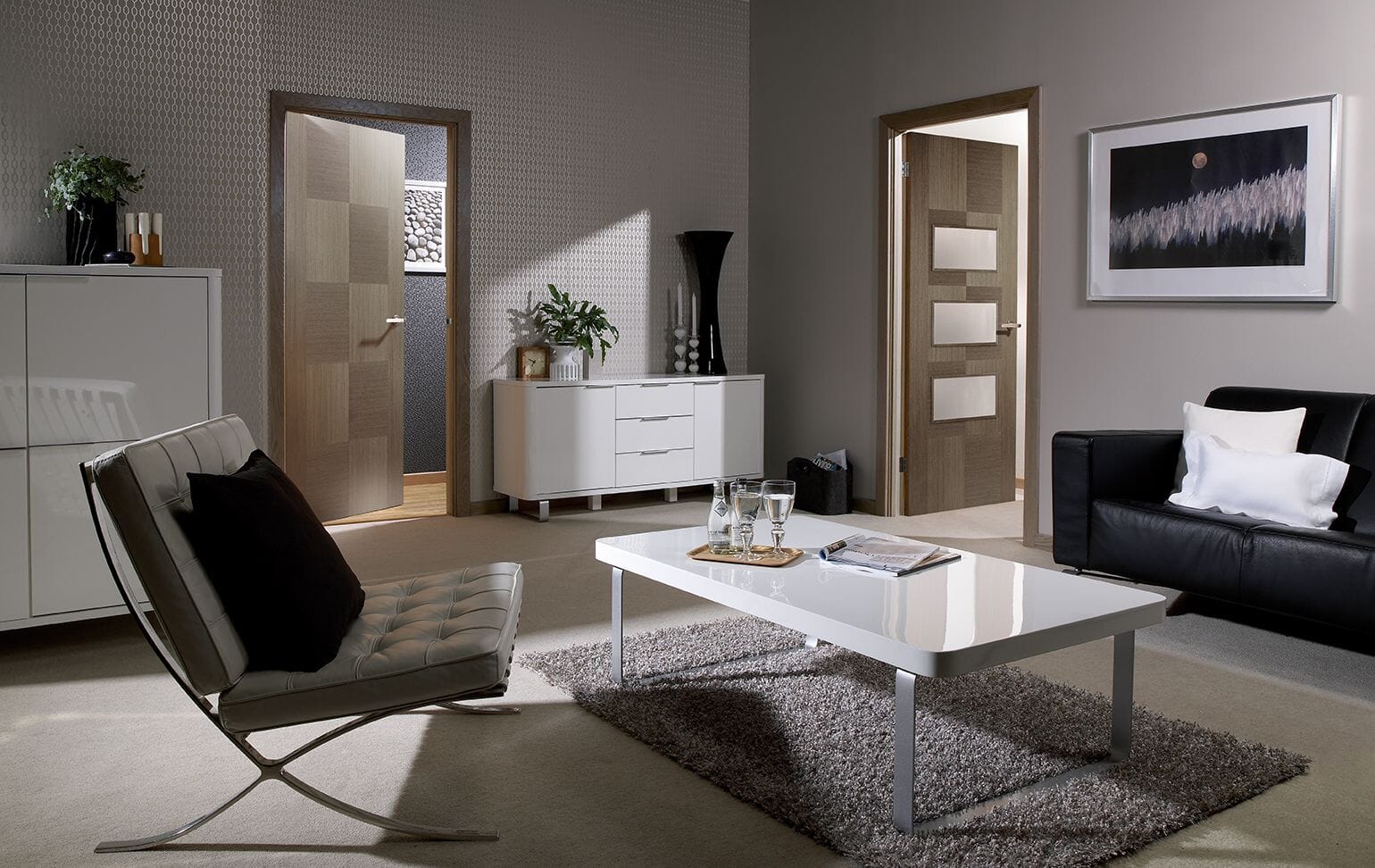 Apollo Choco Grey - Prefinished Fire Door